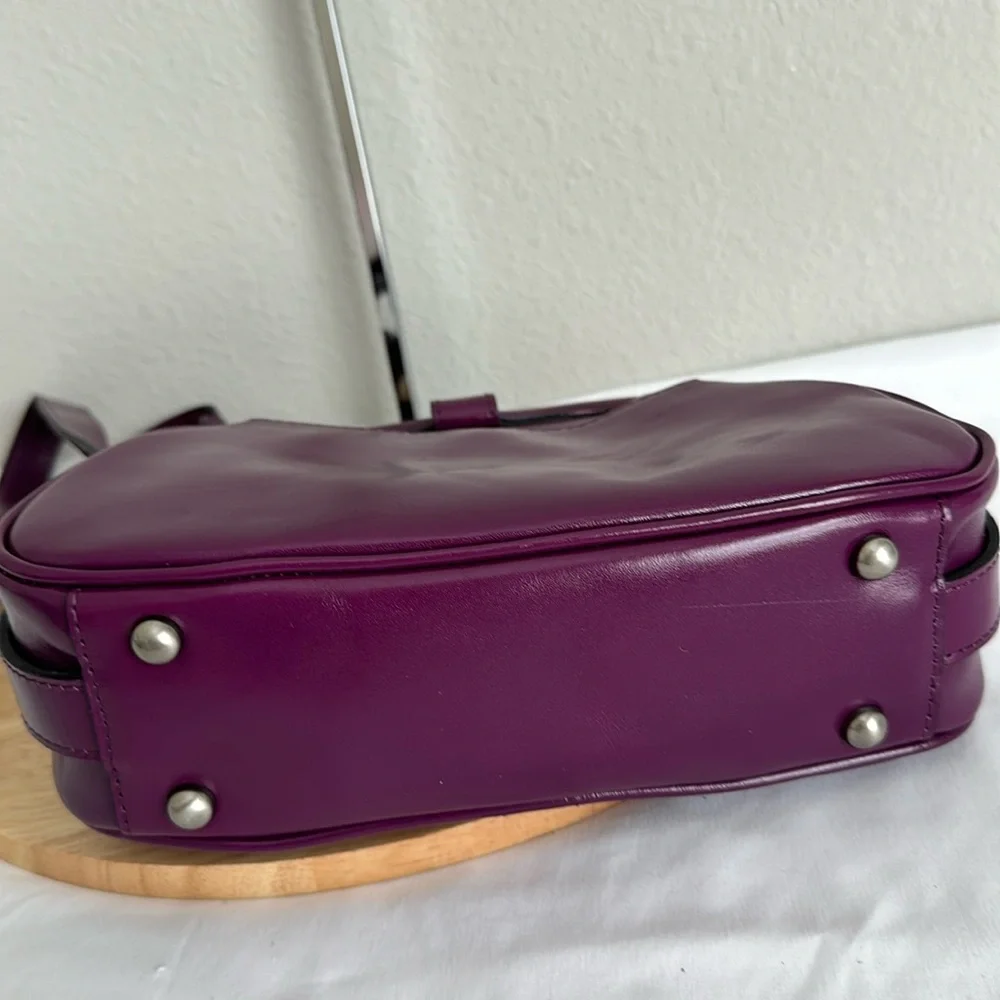 Purple Leather Women's Bag - Picture 6 of 9